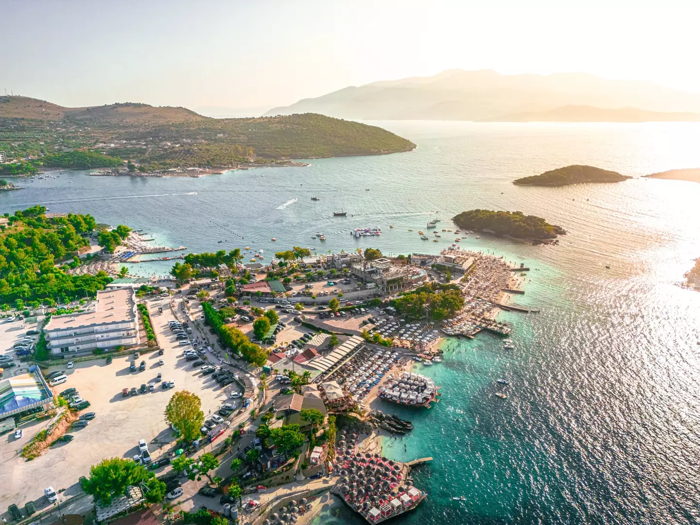 Aerial view of idyllic Ksamil.