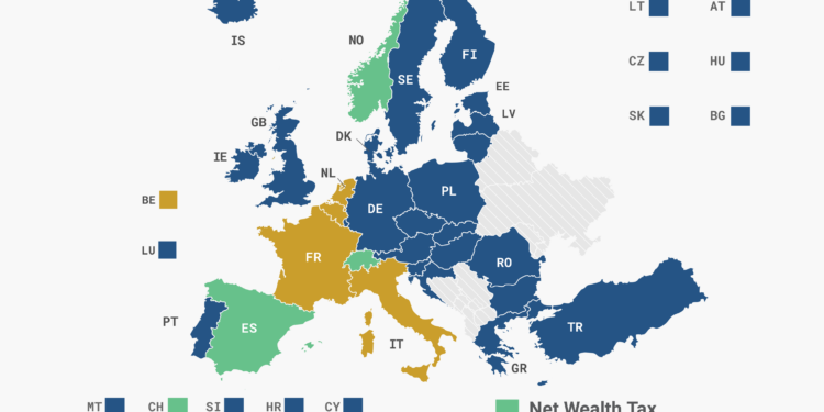 2024 wealth taxes in Europe compare wealth taxes by country