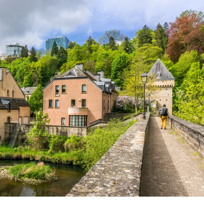 Beautiful buildings in Pfaffenthal, Luxembourg City