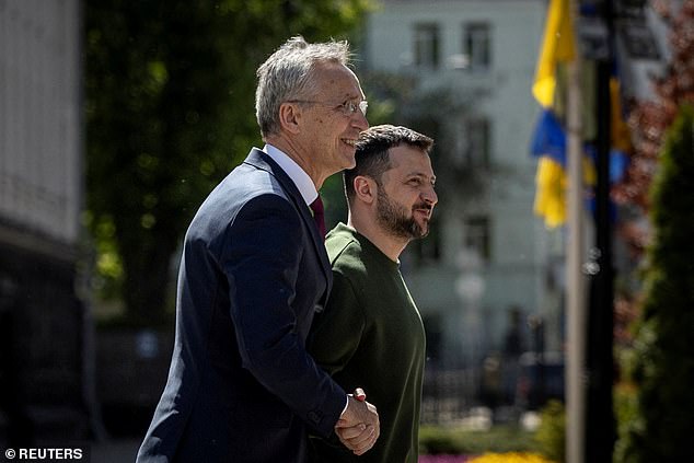 NATO Secretary General Jens Stoltenberg, seen here with Ukraine's President Volodymyr Zelenskiy, has also indicated it might be time for a change in policy