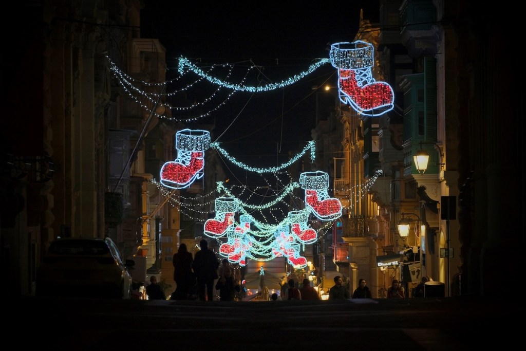 Christmas On Malta's festive holiday lights in Valletta