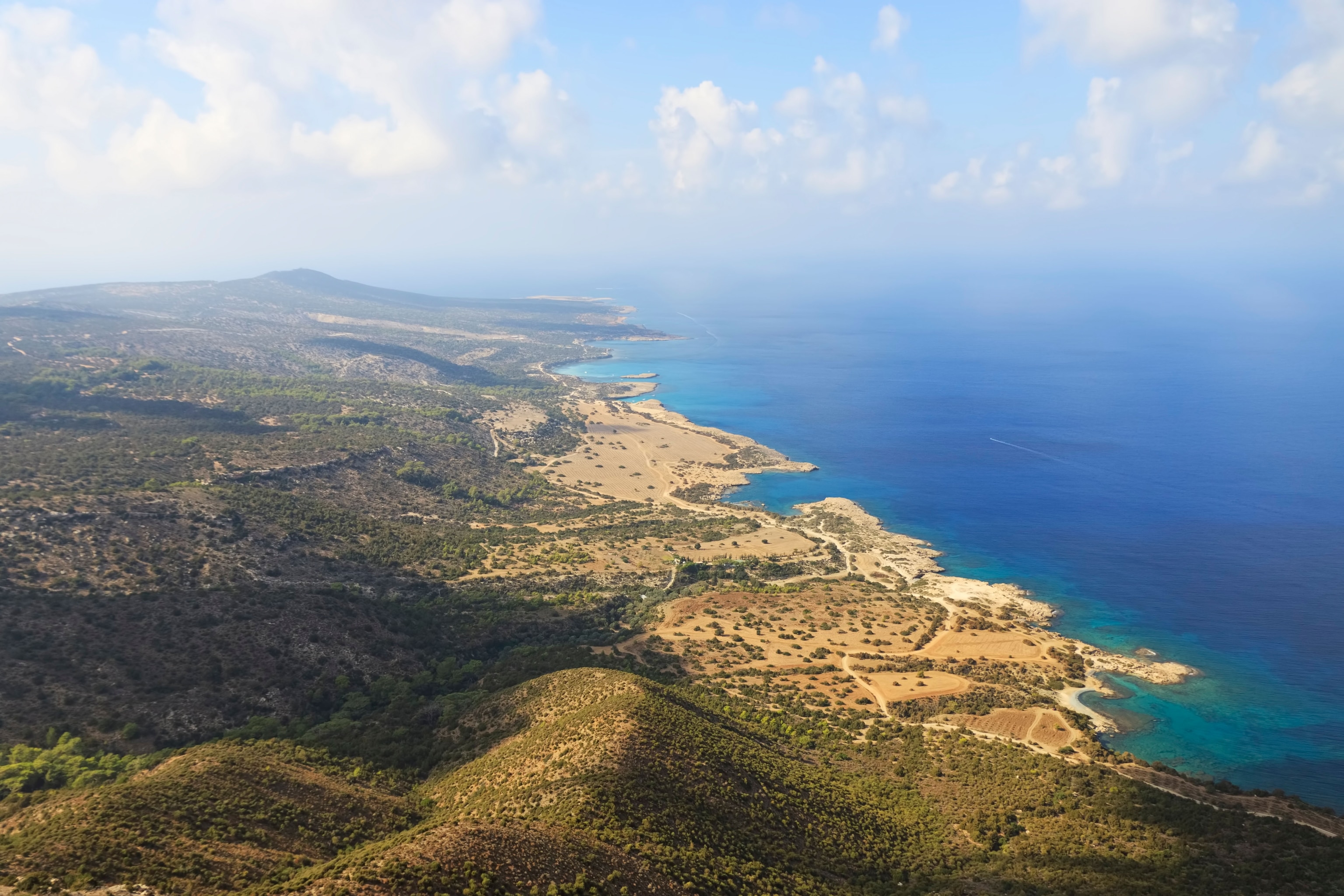 Aerial view of Akamas peninsula, Cyprus