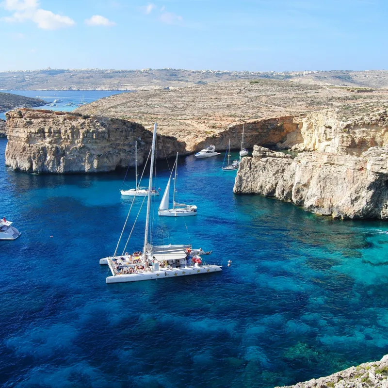 Lagoon on the island of Comino