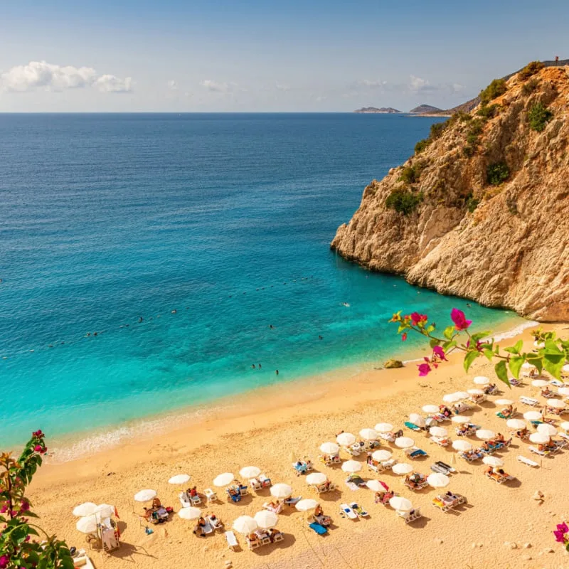 Kaputas beach with blue water on the coast of Antalya region in Turkey