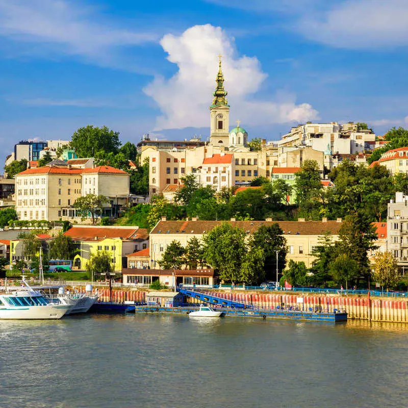 Historic City Center Of Belgrade On The Shores Of The Danube River, Serbia, Balkan Peninsula, Southeastern Europe