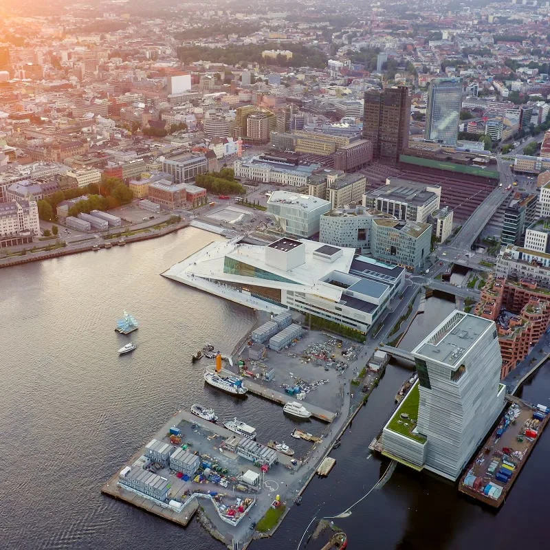 oslo from above at sunset norway