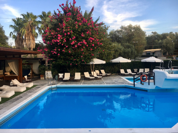The pool at Paxos Club Resort.