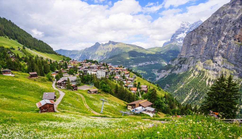 The Swiss town of Gimmelwald.