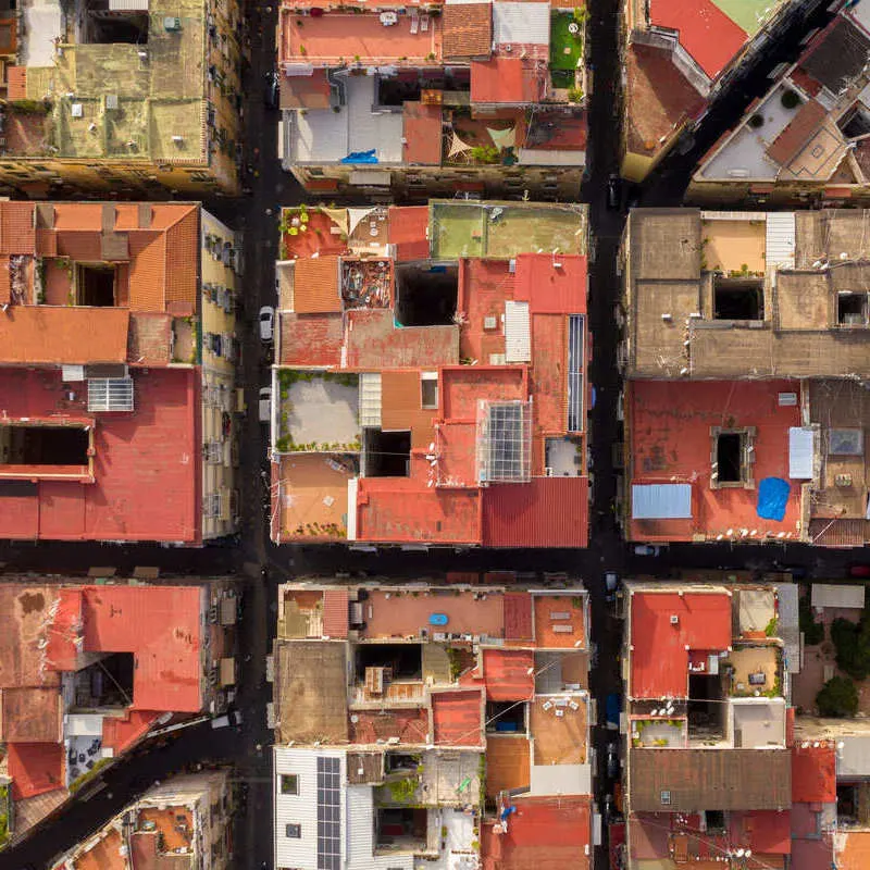 Aerial View Of Old Naples, Campania, Italy, Southern Europe