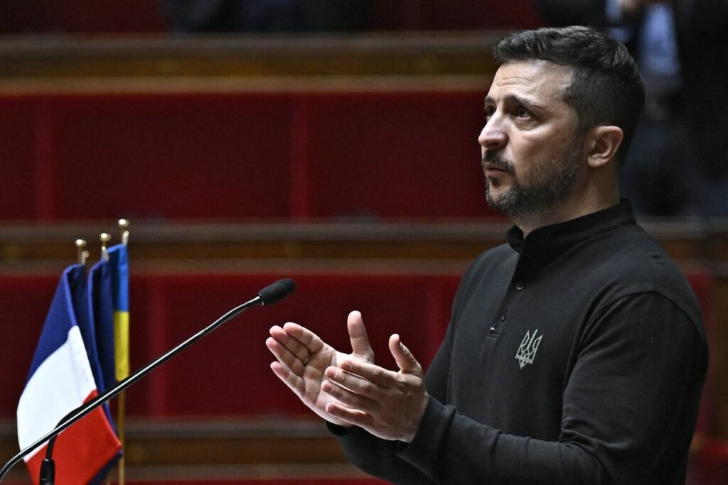 Russia returning Europe to time of Nazism, Zelensky tells French parliament