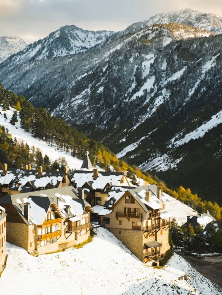 Image: Snow covered mountains in Baqueira-Beret, Spain.