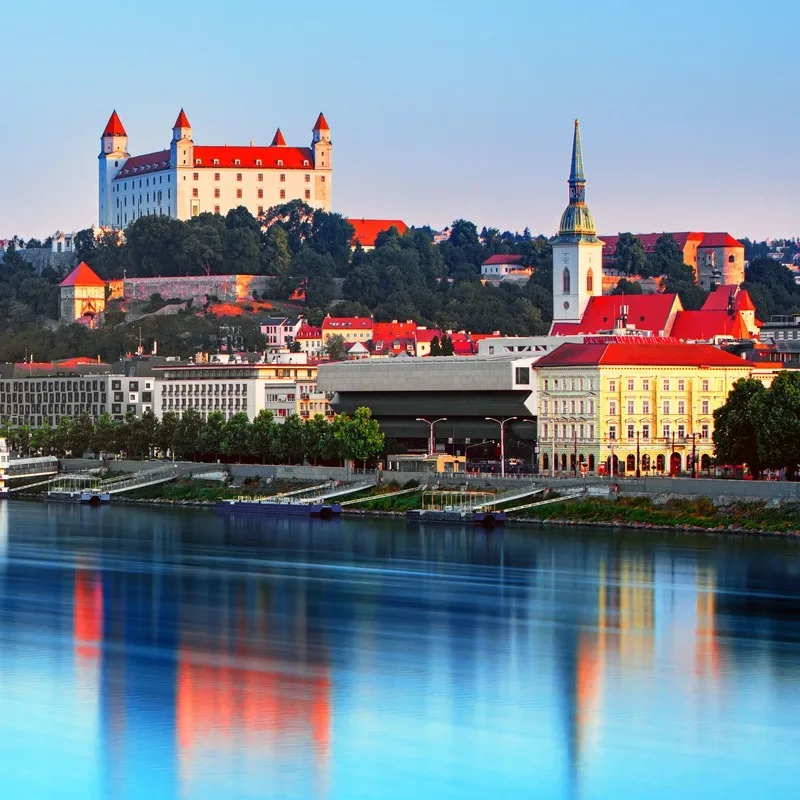 Bratislava Old Town On The Banks Of The Danube River, Slovakia, Central Europe