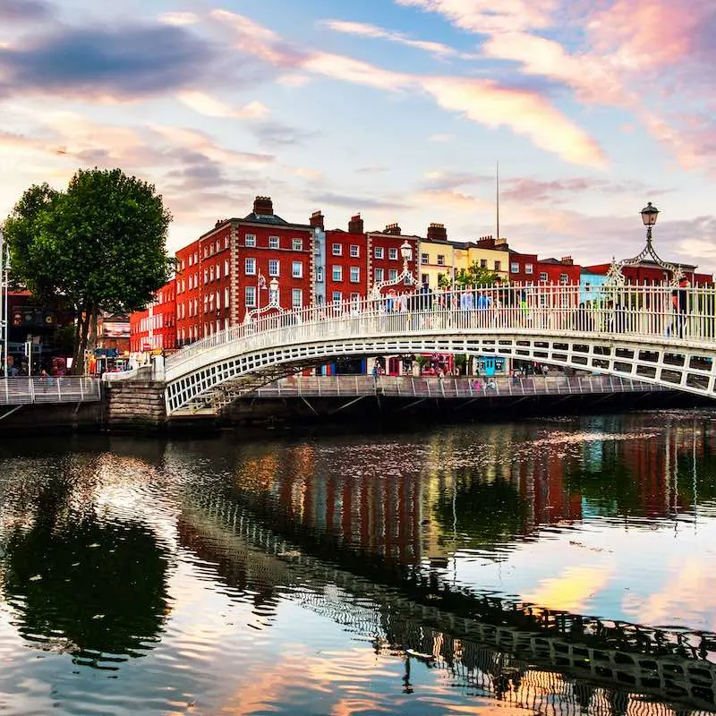 Ha'Penny Bridge In Dublin, Ireland