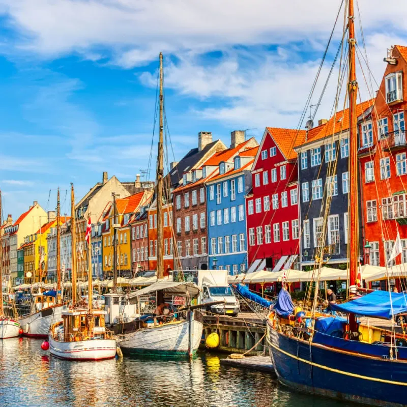 Colorful Houses In Nyvhan, Copenhagen, Denmark, Northern Europe