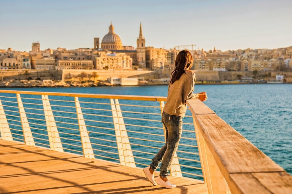 Woman in Malta near the sea