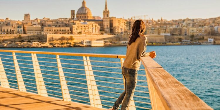 Woman in Malta near the sea