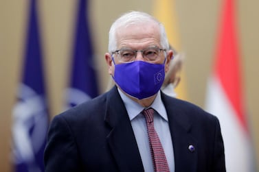 Josep Borrell on the second day of a NATO Foreign Ministers' meeting in Brussels, Belgium. Olivier Hoslet/Pool via Reuters