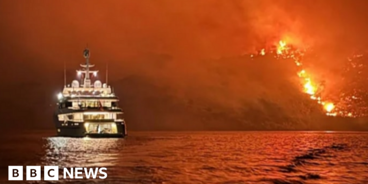 Greece wildfire: Anger after yacht fireworks spark blaze in Hydra