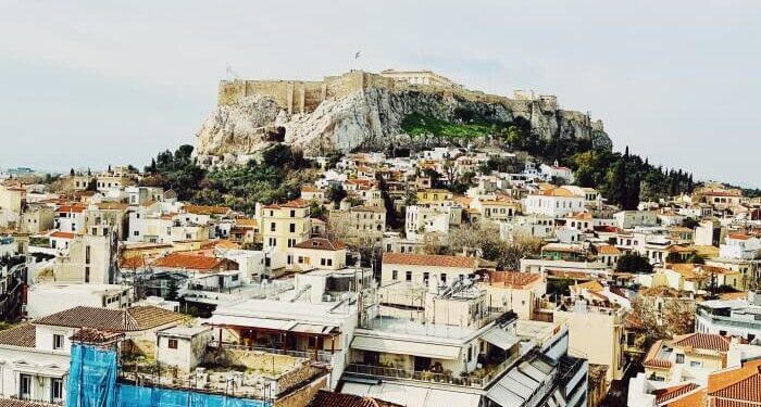 A view of the Acropolis and the Parthenon.