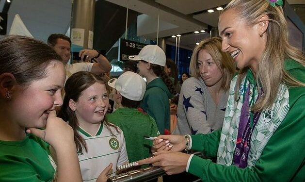 Ireland’s European medallists given emotional welcome at Dublin Airport following relay success