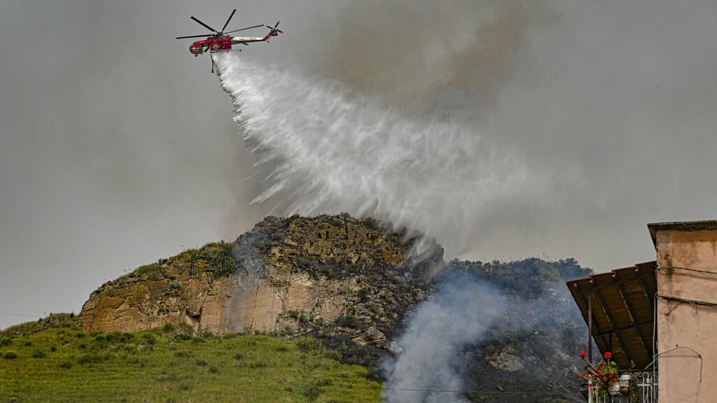 Italy bakes in 42C heatwave and wildfires rip through Turkey while Majorca is hit by freak ‘meteo-tsunami’ and flash floods engulf Alpine village as continent battles summer extremes