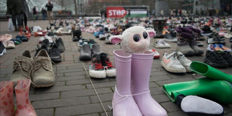 Netherlands commemorates Palestinian children killed in conflict with Israel with display of 8,000 shoes