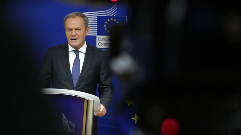 Poland’s Tusk visits Brussels, seeking initiative in repairing ties with EU and unlocking funds