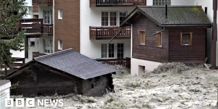 Three missing in Swiss floods as Alpine resort Zermatt cut off - BBC.com