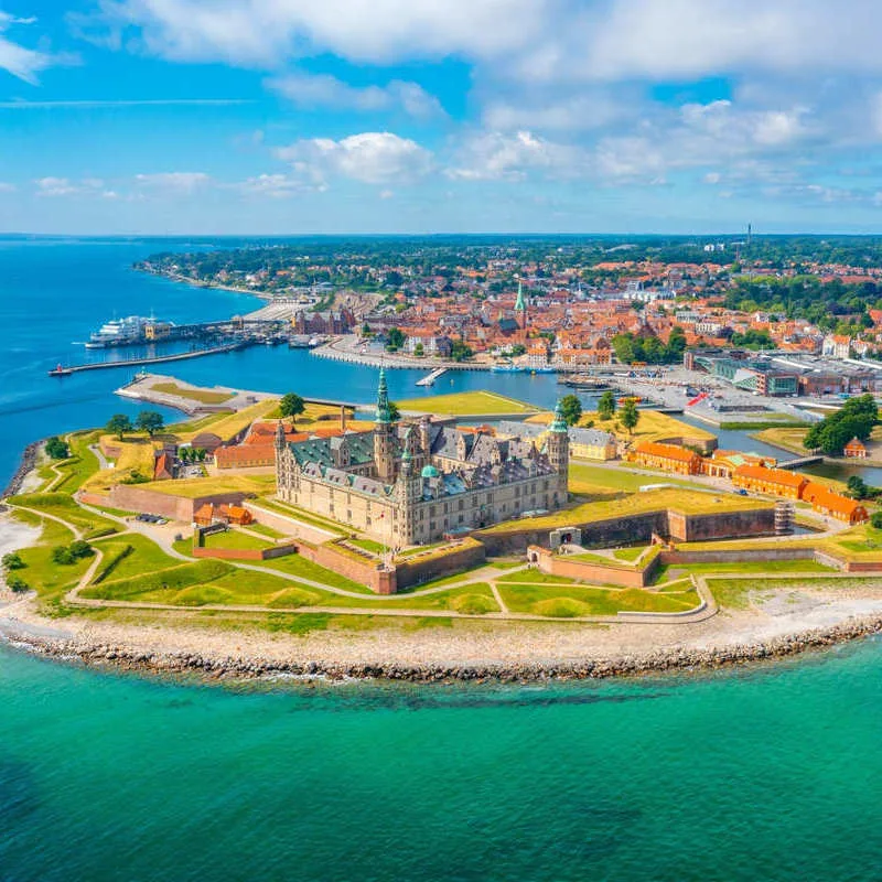 Aerial View Of Kronborg Castle In Helsingor, A Historic Town In Denmark, Scandinavia, Northern Europe.jpg