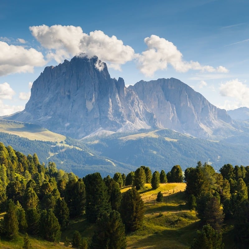 Young Woman Sat In A Viewpoint Overlooking The Dolomites In South Tyrol, Italy