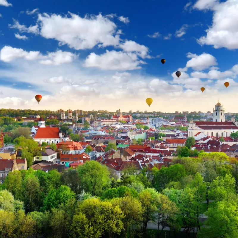 Hot air balloons over Vilnius