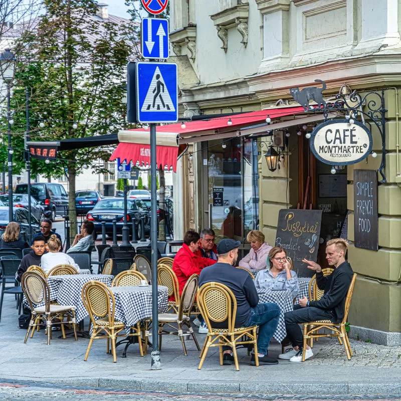 Sidewalk cafe in Vilnius