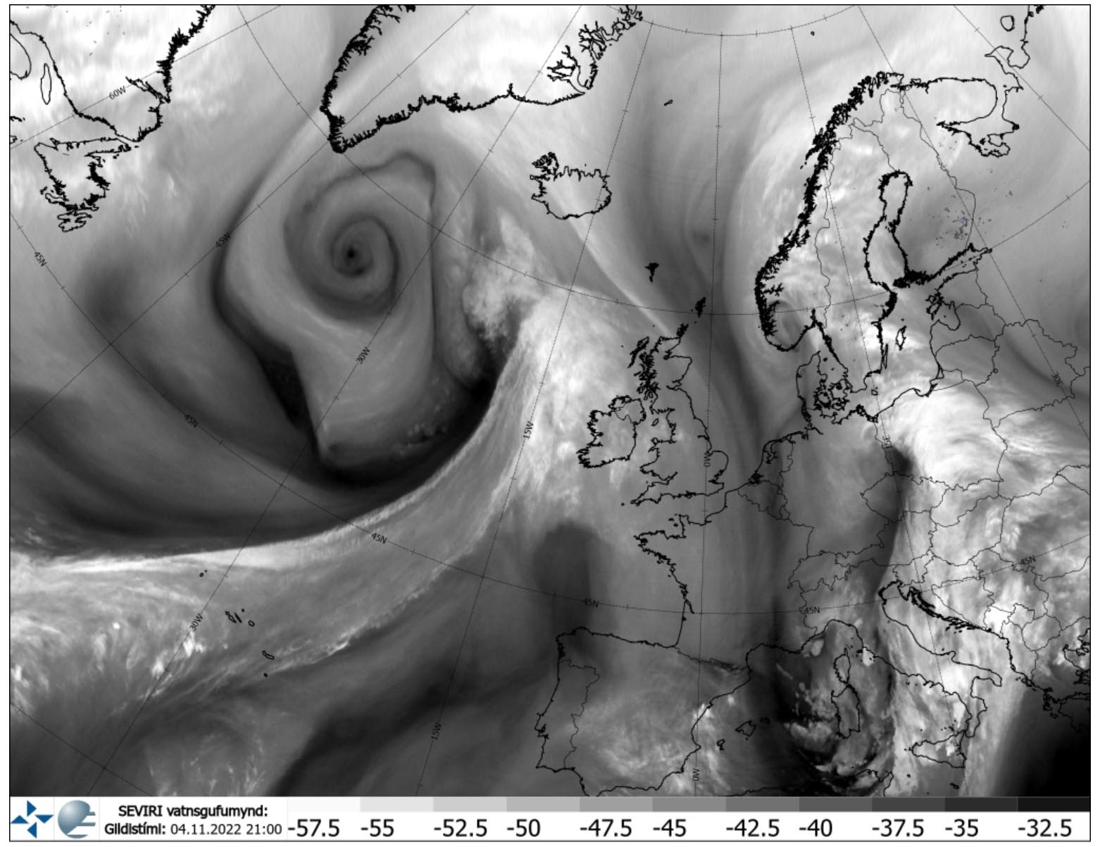 atlantic-hurricane-season-2022-windstorm-martin-ireland-uk-europe-water-vapor-satellite