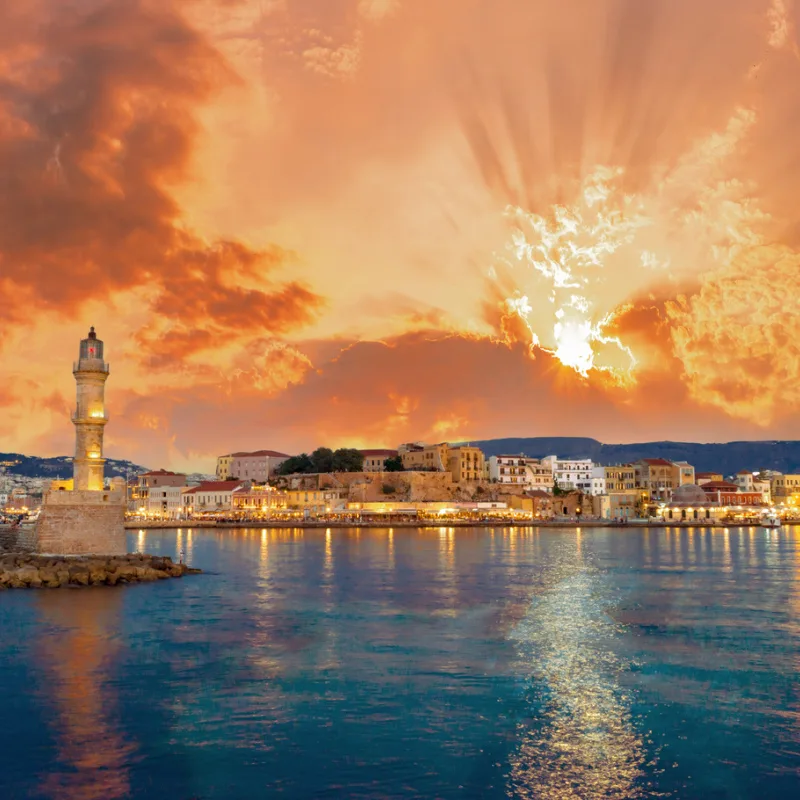 Sunset over Chania, Crete