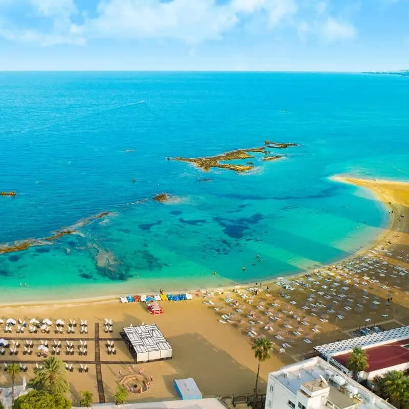 Aerial View Of The Famagusta Province In North Cyprus, On The East Mediterranean Region