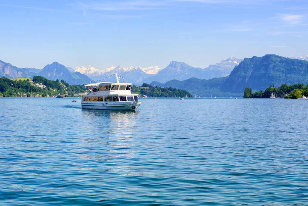 A boat on Lake Lucerne, Switzerland.