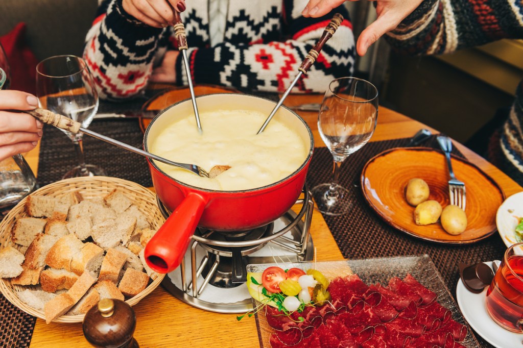 A fondue restaurant in Switzerland.