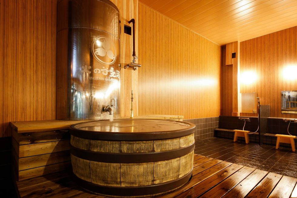 Room, Sauna, Interior design, Building, Furniture, Wood, House, Boutique hotel, 