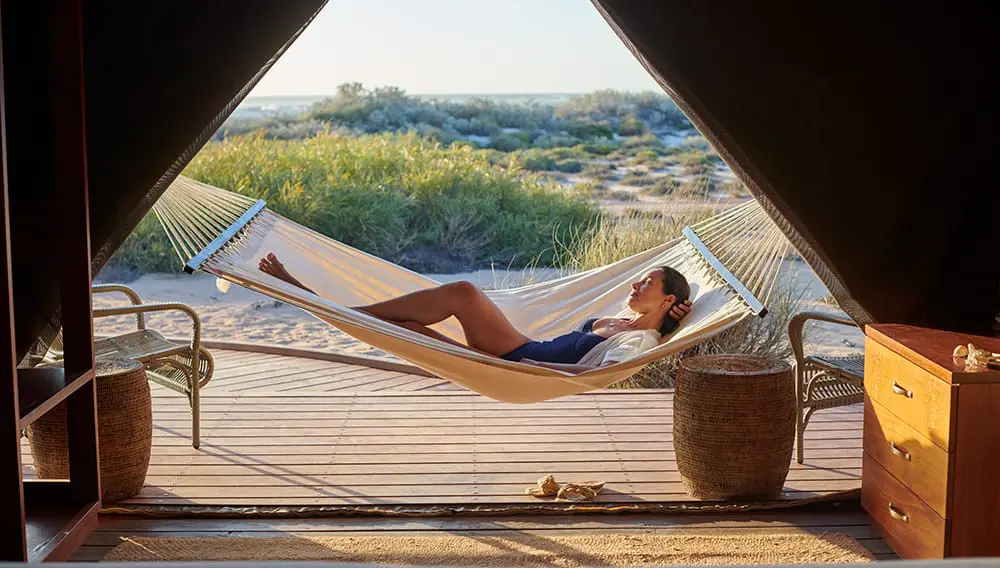 Accommodation tent at Sal Salis Ningaloo Reef.