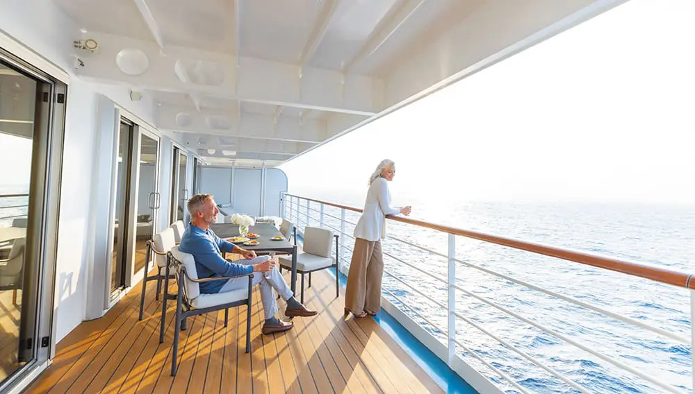 Seven Seas Grandeur  - suite lifestyle railing. RSSC travel deals