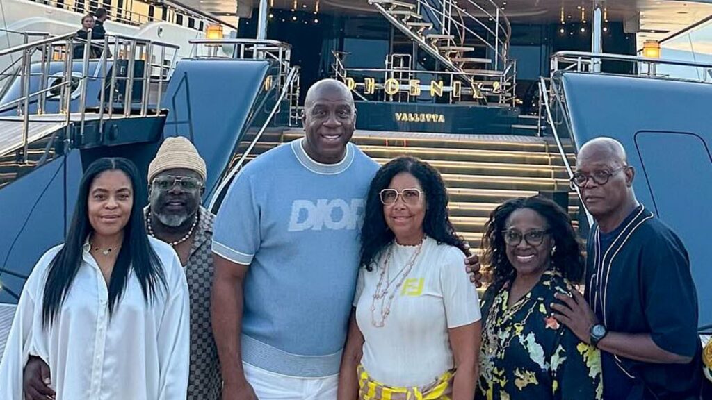 Inside Magic Johnson's lavish summer getaway as NBA legend travels around Europe with wife Cookie and Samuel L. Jackson