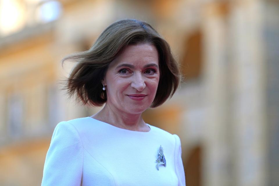 President of Moldova Maia Sandu arrives for the European Political Community Summit at Blenheim Palace on July 18, 2024 in Woodstock (Getty Images)