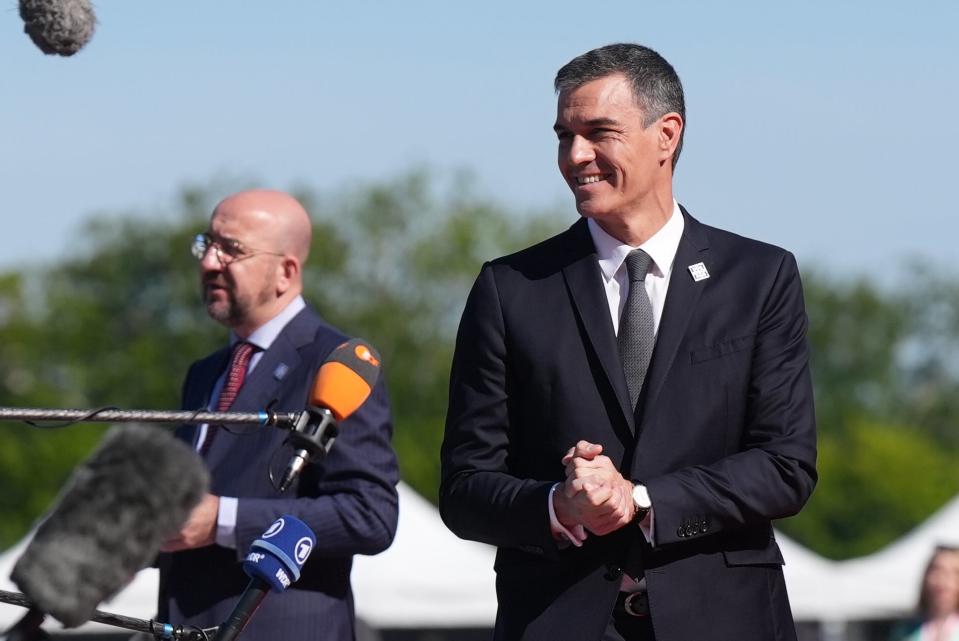 Prime Minister of Spain Pedro Sanchez arrives to attend the European Political Community summit at Blenheim Palace in Woodstock, Oxfordshire (Jacob King/PA Wire)