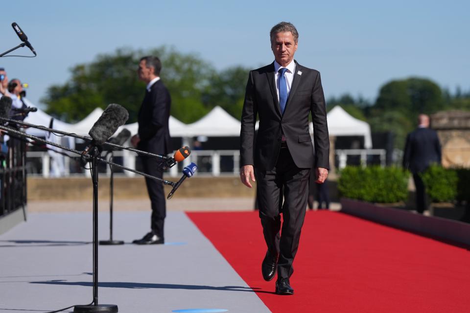 Prime Minister of Slovenia Robert Golob arrives to attend the European Political Community summit at Blenheim Palace in Woodstock, Oxfordshire (Jacob King/PA Wire)