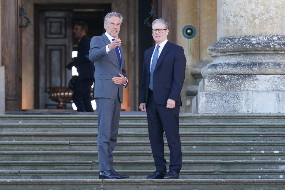 Prime Minister of the Netherlands Dick Schoof is welcomed by Prime Minister Sir Keir Starmer to the European Political Community summit at Blenheim Palace in Woodstock, Oxfordshire (Stefan Rousseau/PA Wire)