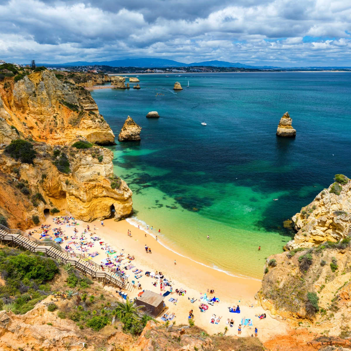 Camilo beach (Praia do Camilo) in Lagos, Algarve, Portugal.