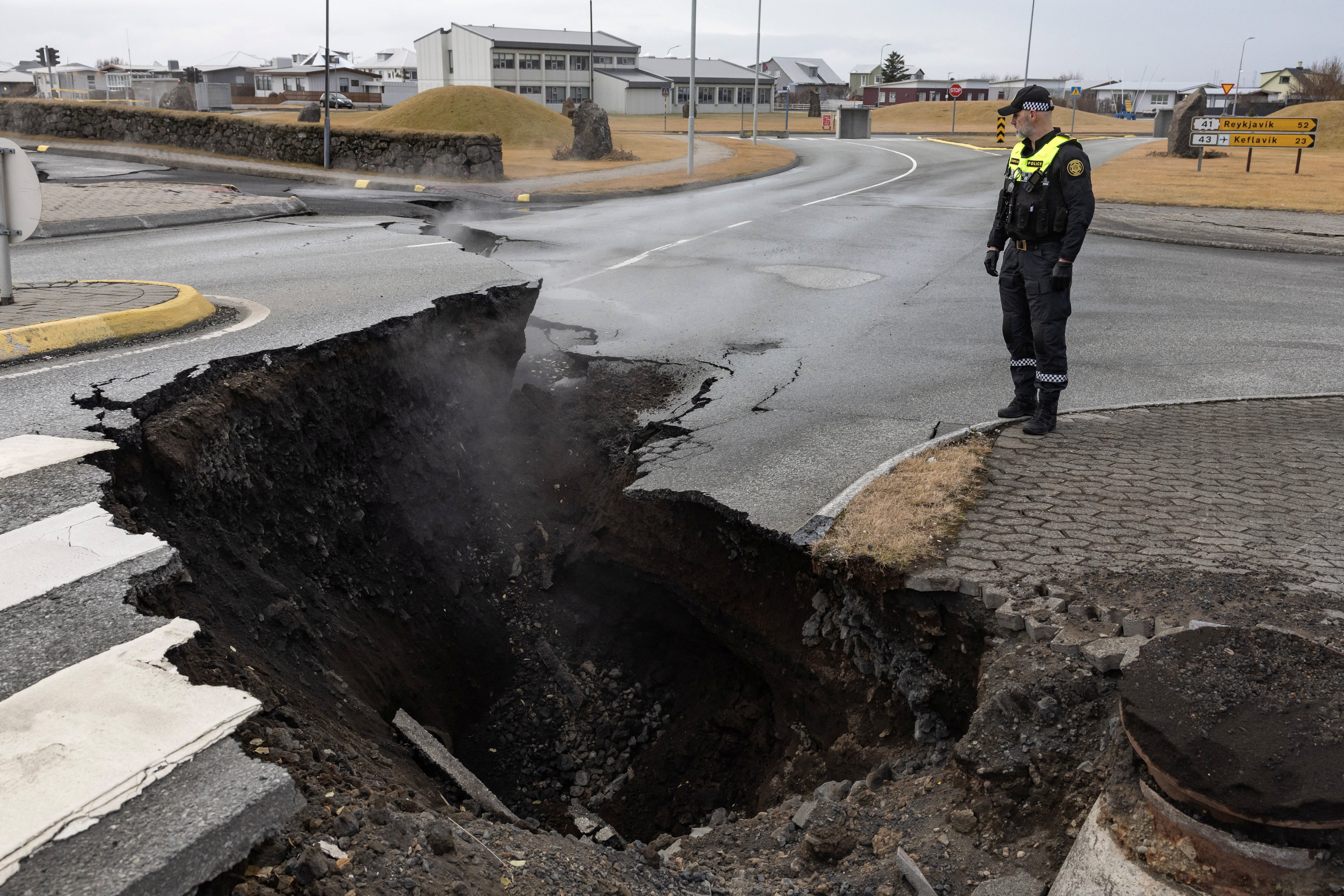 Cats had been hiding in the cracks to keep warm but there are fears the molten could rise