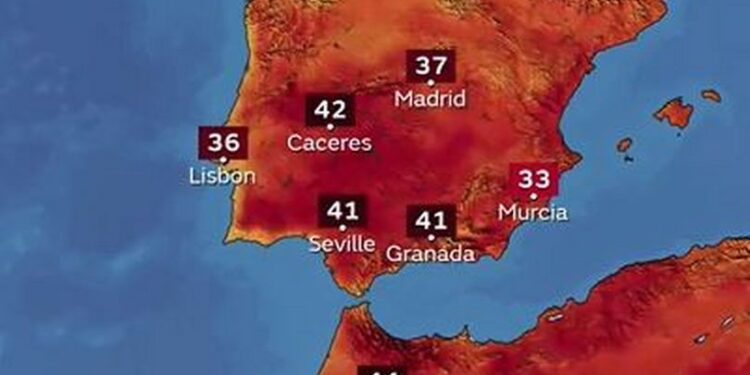 Heatwave warning for European holidaymakers as parts of Spain to hit 42°C