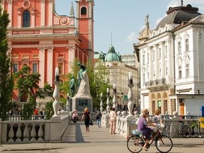 Ljubljana's exquisite architecture reflects its history as a crossroads of Germanic, Mediterranean, and Slavic cultures. (Cameron Hewitt photo)