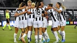 Juventus celebrate their opener against Paris Saint-Germain